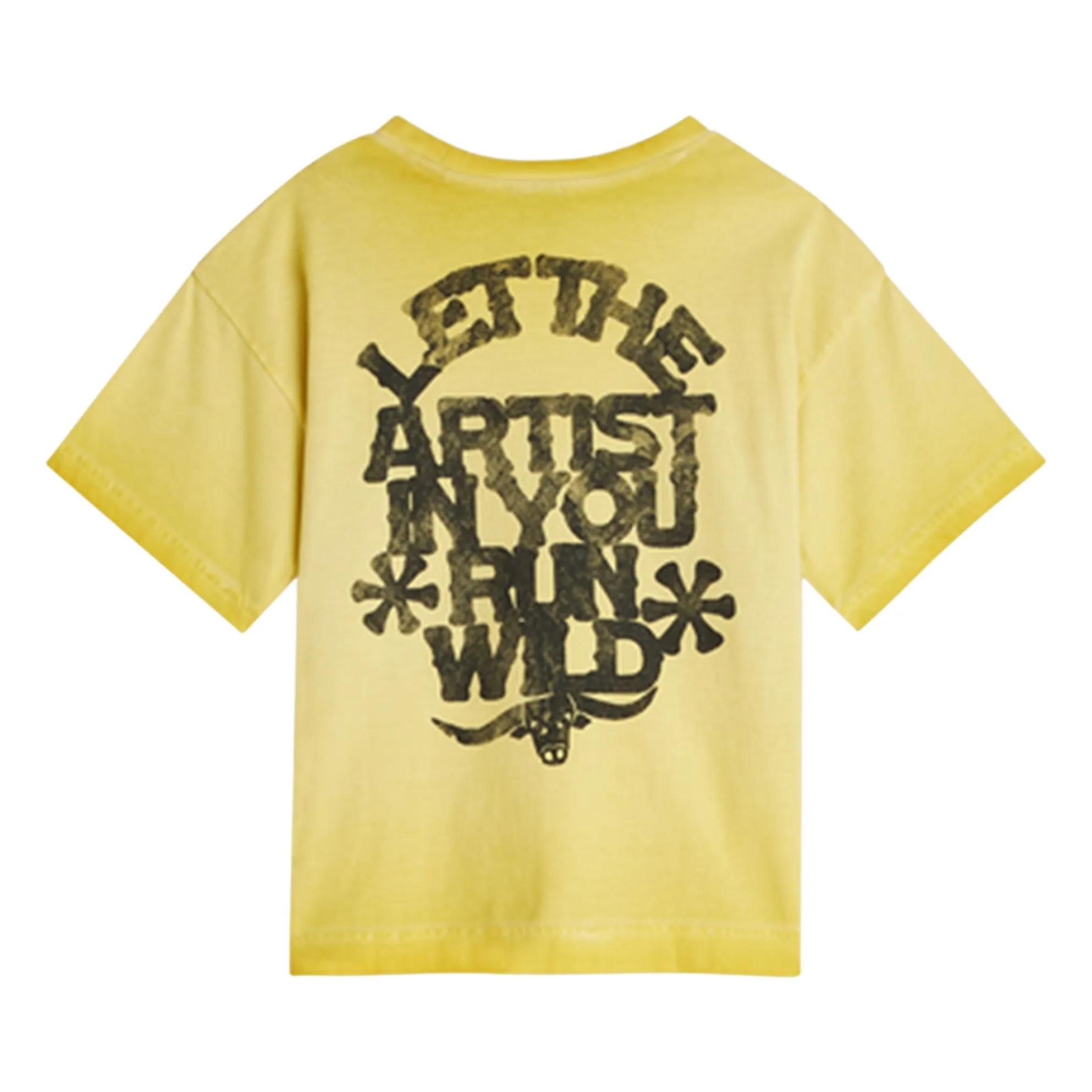 Scotch & Soda Yellow Oversize Artwork Logo T-Shirt