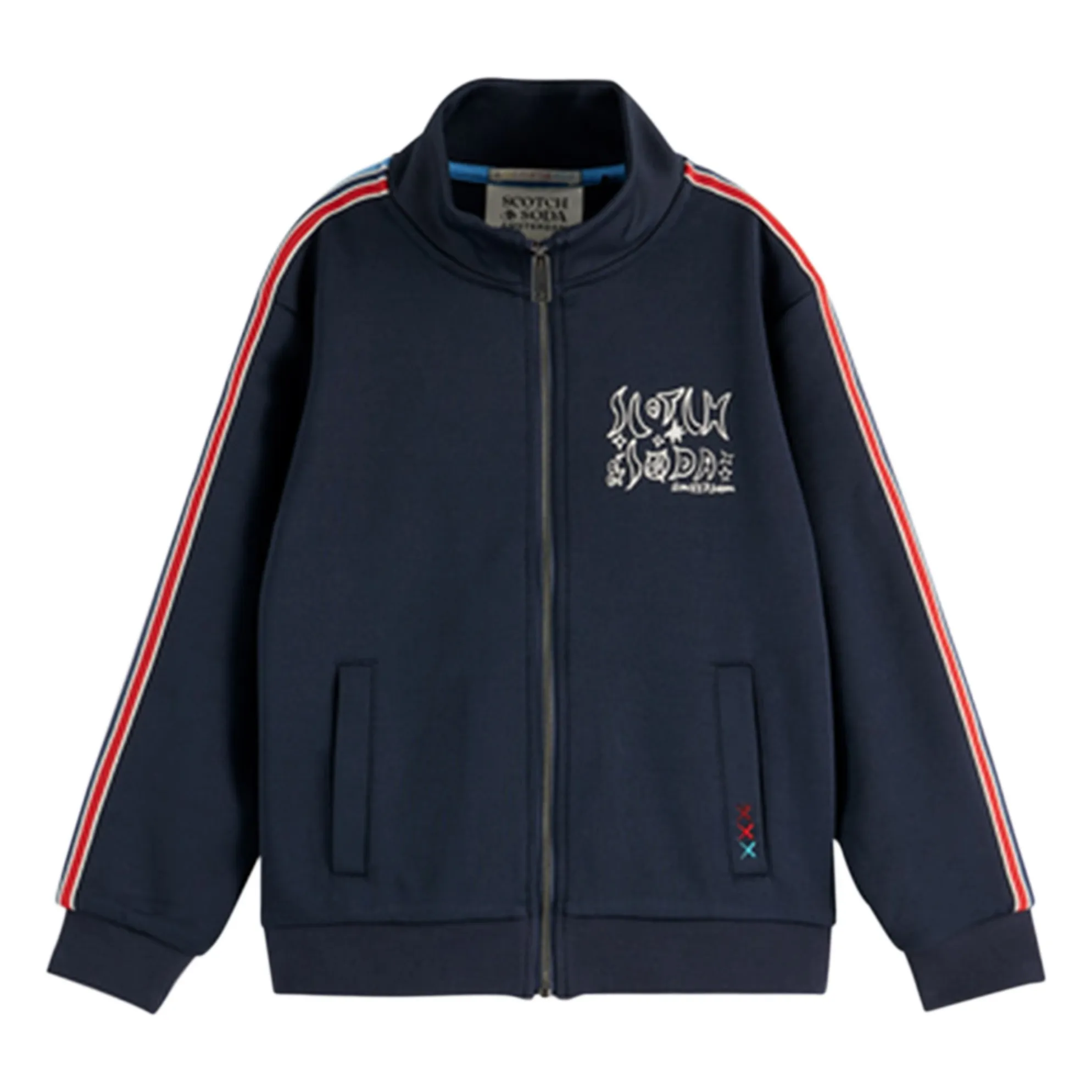 Scotch & Soda Navy Blue Stripe Zip Sweat