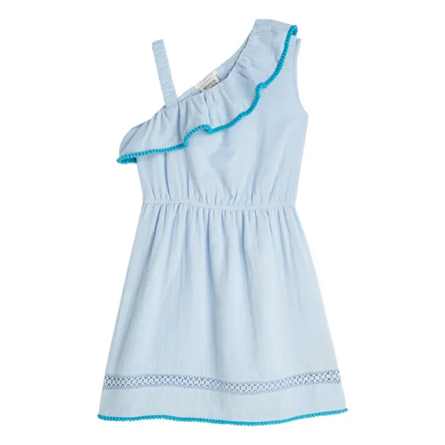 Robe Volants Asymétrique | Bleu pâle