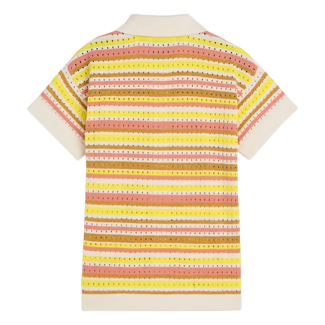 Camisa de malla de lúrex a rayas | Amarillo
