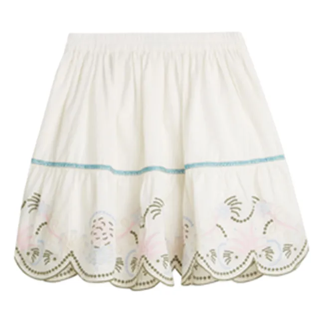 Embroidered skirt | Ecru