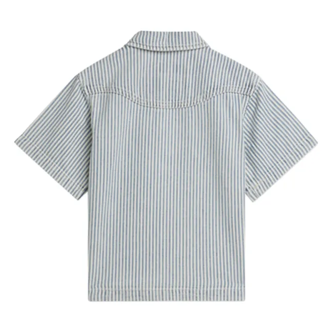 Striped Denim Shirt | Light Blue