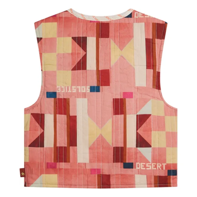Gilet Réversible Géométrique | Rose