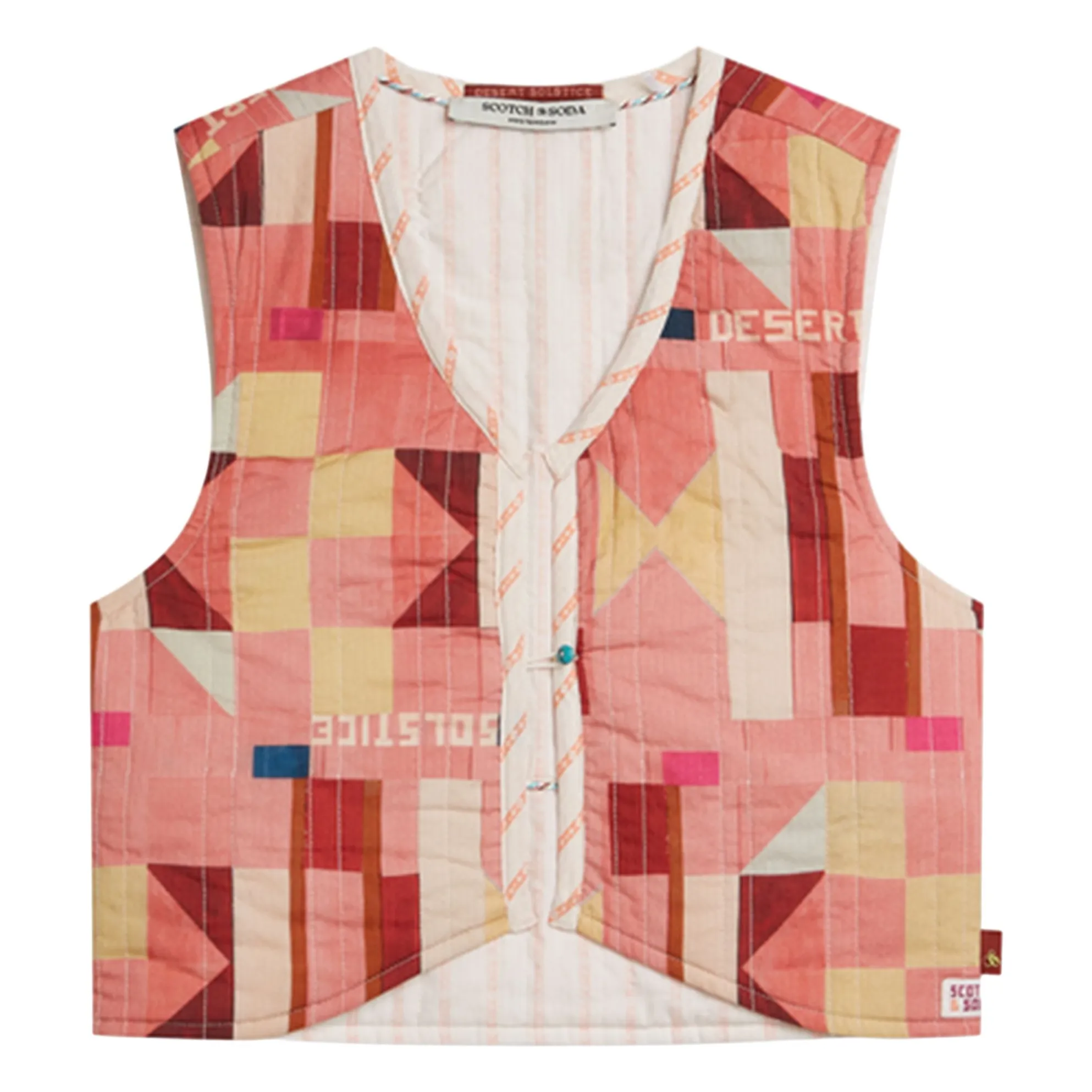 Scotch & Soda Pink Geometric Reversible Vest