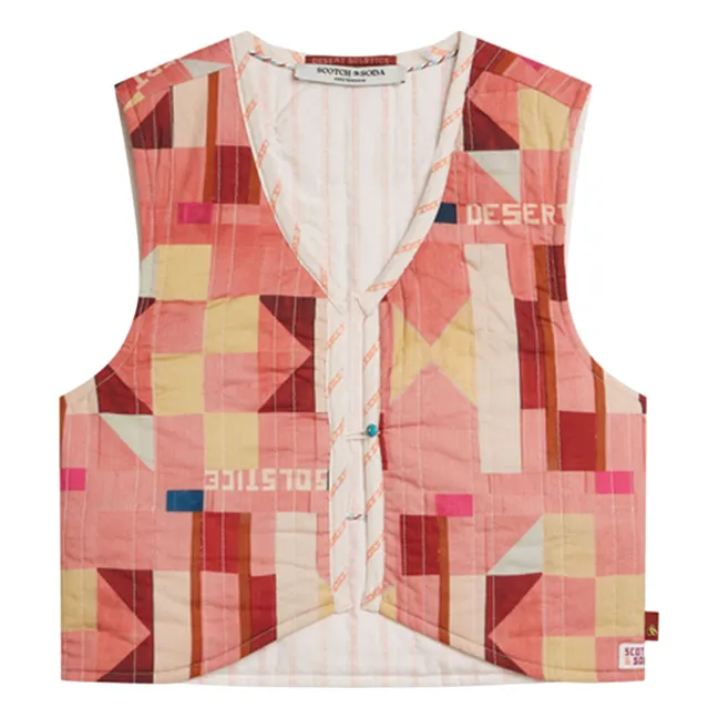 Gilet Réversible Géométrique | Rose