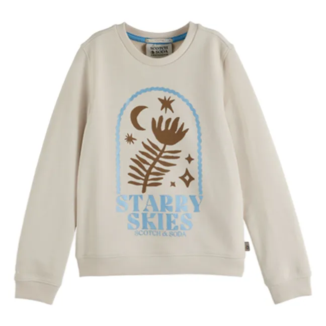 Artwork Starry Skies Organic cotton sweatshirt  | Ecru