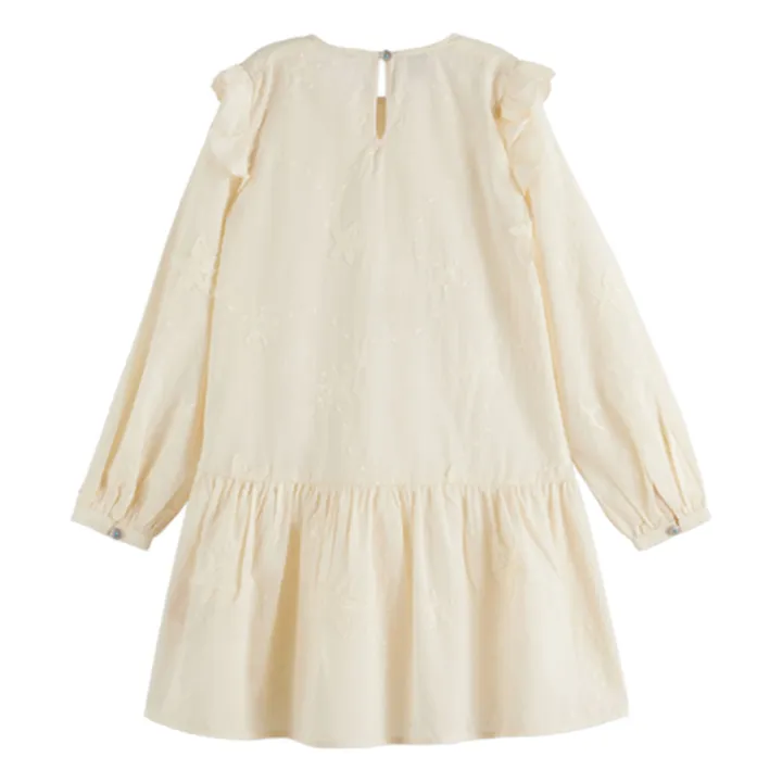 Vestido con volantes bordados | Crudo- Imagen del producto n°4