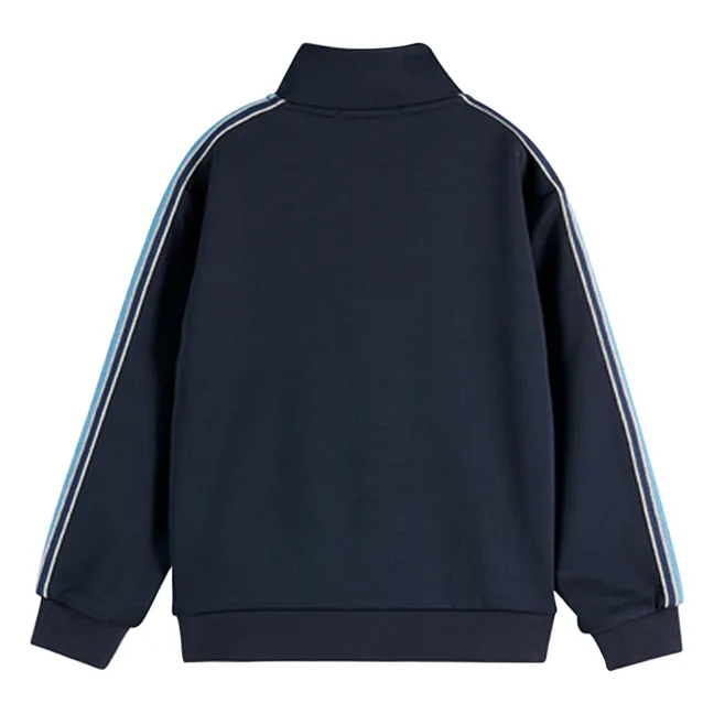 Sudadera de rayas con cremallera | Azul Marino