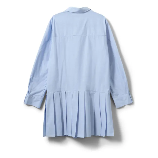 Robe Chemise Plissée Penelopasy | Bleu Clair