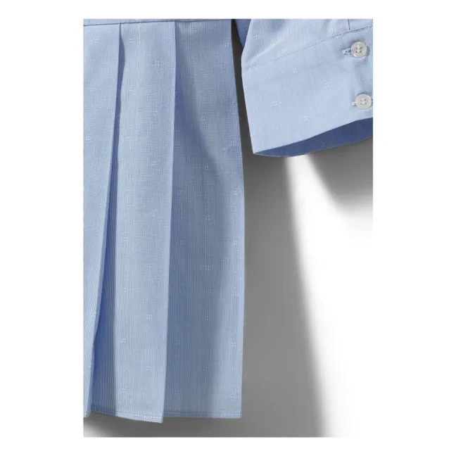 Kleid Hemdbluse Plissee Penelopasy | Hellblau