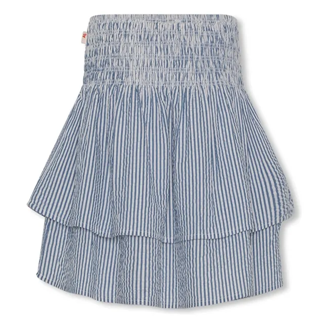 Jupe Volants Delphine Rayée | Bleu