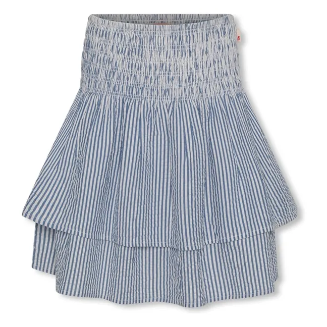Jupe Volants Delphine Rayée | Bleu