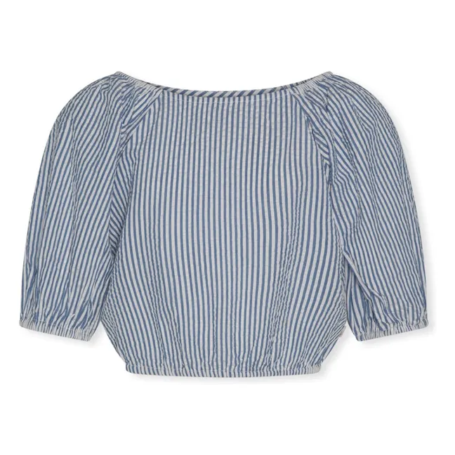 Striped Neha Blouse | Blue