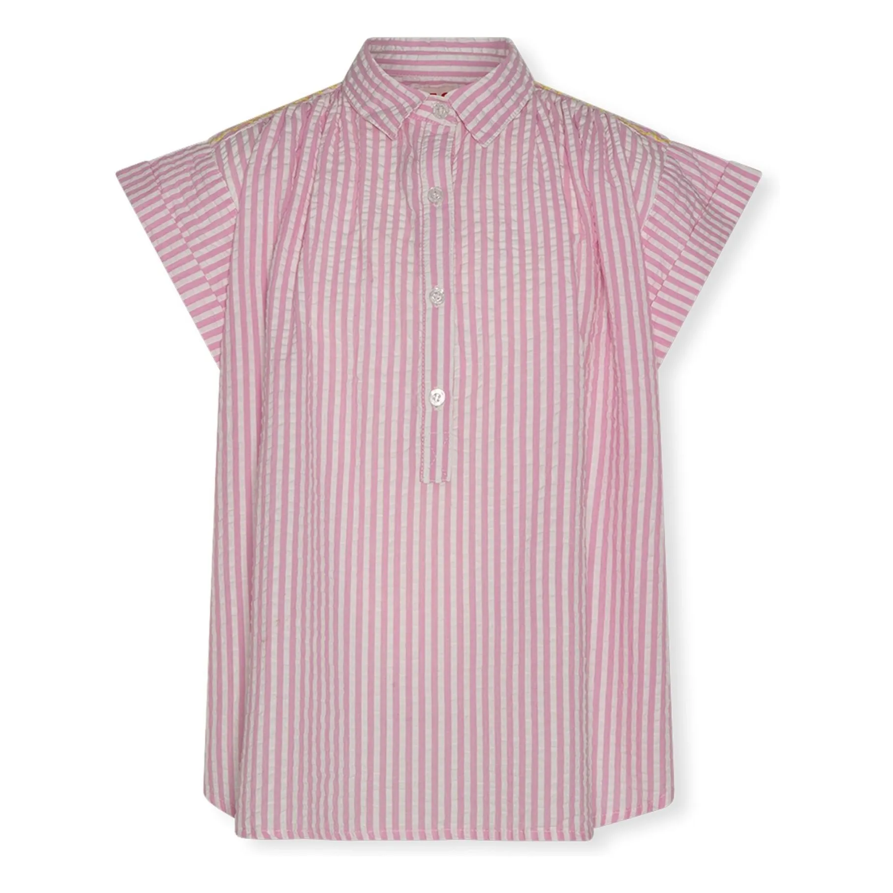 Ao76 Pink Eva Striped Button-Down Blouse
