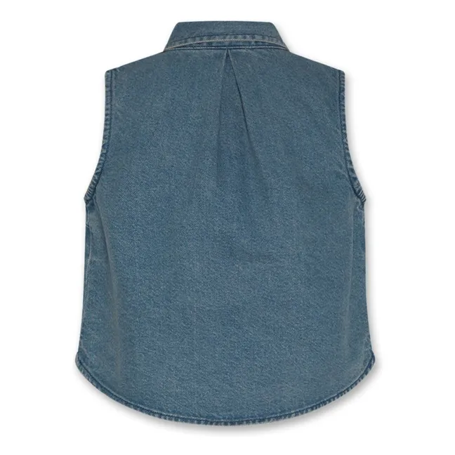 Jacky Sleeveless Denim Shirt | Blue