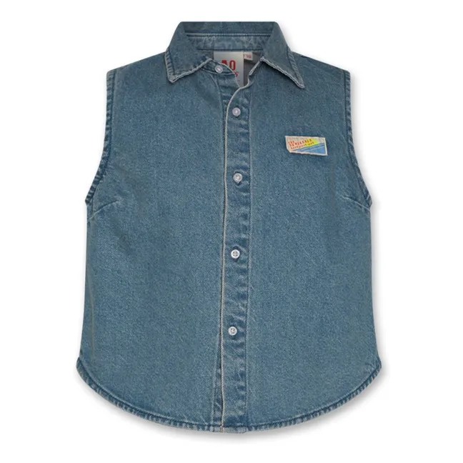 Jacky Sleeveless Denim Shirt | Blue