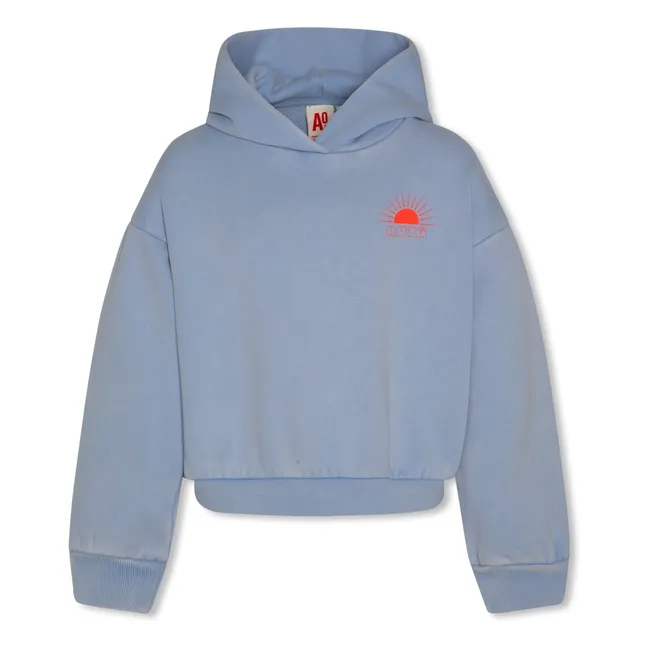 Hoodie Demi Vitamin Sea Coton Recyclé | Bleu Clair