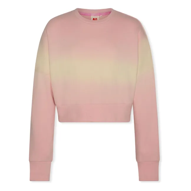 Abby - Felpa in cotone riciclato dip-dye  | Rosa Pallido
