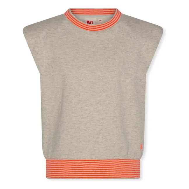 Top de algodón reciclado bicolor Alaya | Gris Jaspeado