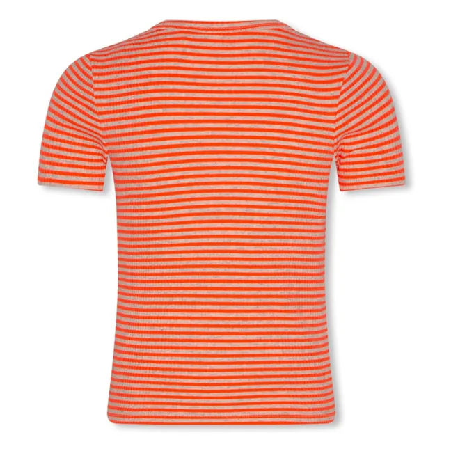 T-shirt Emi Rayé | Corail