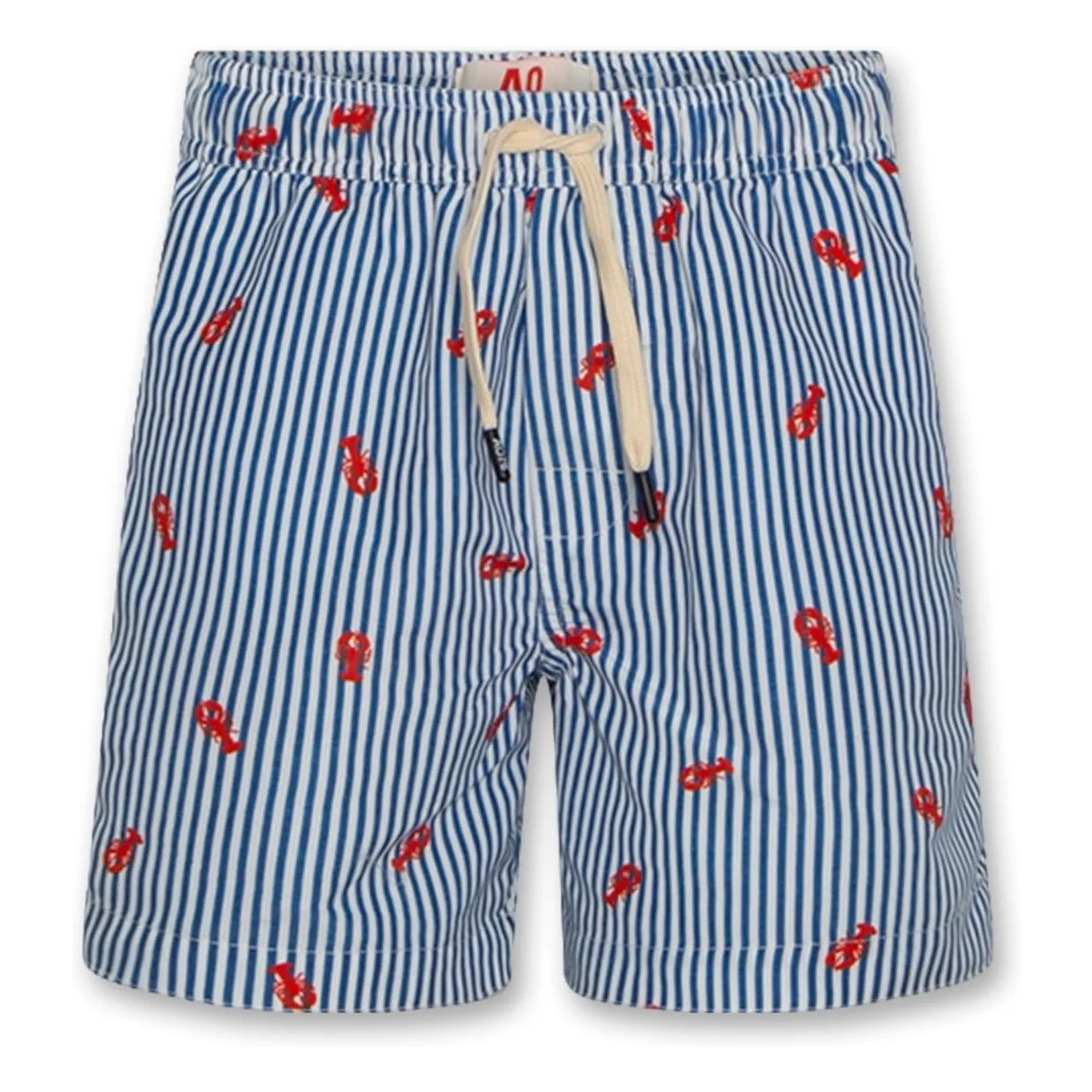 Ao76 Blue Toni Lobster Striped Swim Shorts