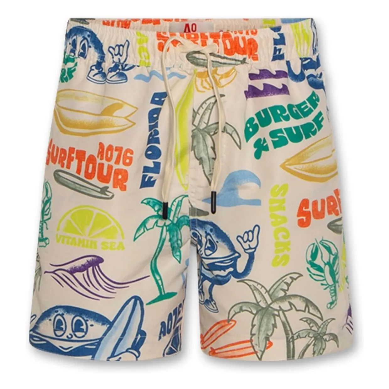 Ao76 Ecru Toni Burger Swim Shorts