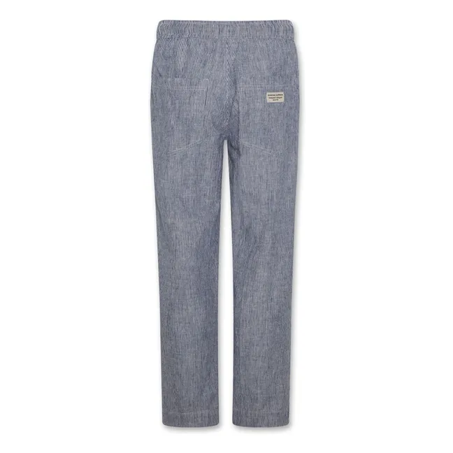 Zach Striped Linen Pants | Blue