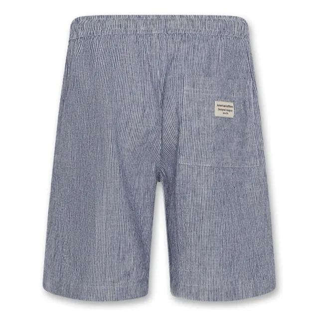 Pantalones cortos de lino a rayas Lego | Azul