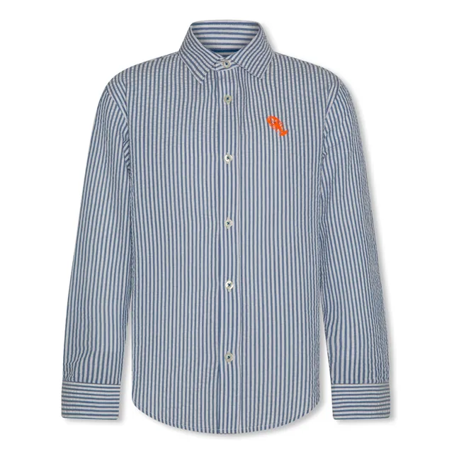 Alan Lobster Striped Shirt  | Blue
