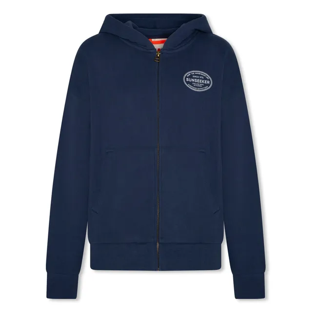 Eldo Chill recycled cotton zip-up sweatshirt | Navy blue