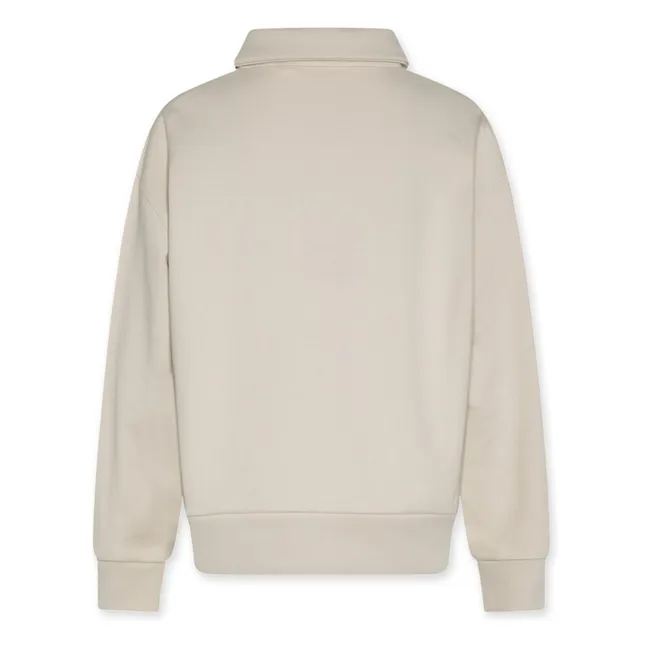 Jack Club recycled cotton polo sweatshirt | Ecru