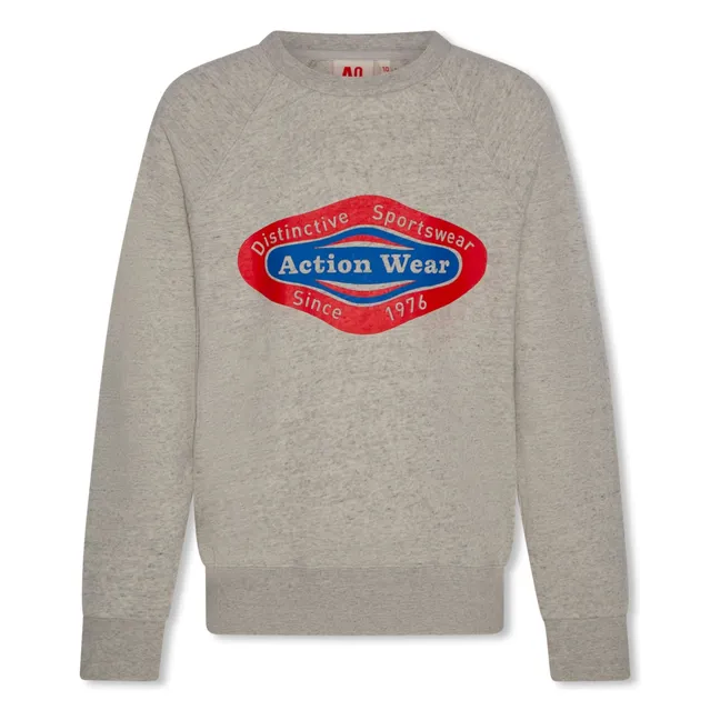 Felpa in cotone riciclato Moon Actionwear | Grigio chiné