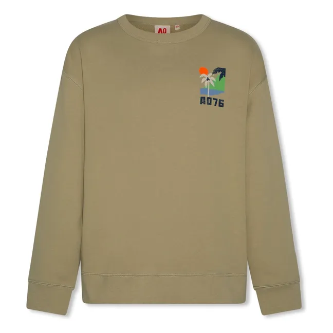 Felpa in cotone riciclato Oscar Landscape | Khaki