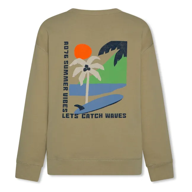Felpa in cotone riciclato Oscar Landscape | Khaki