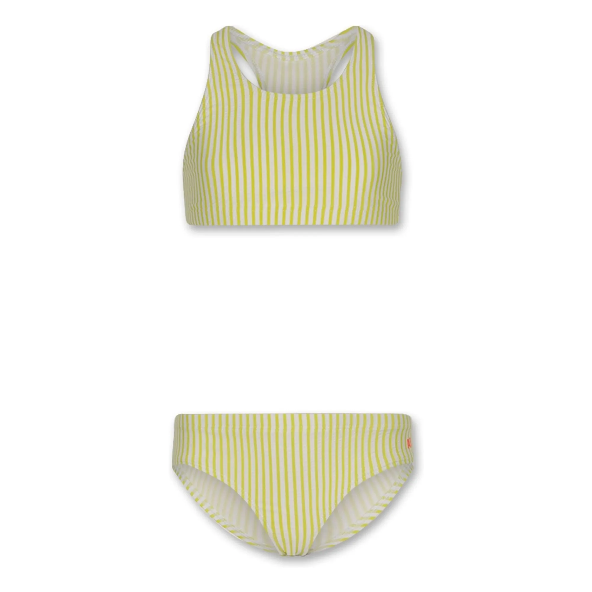Ao76 Yellow Dara Striped Swimsuit