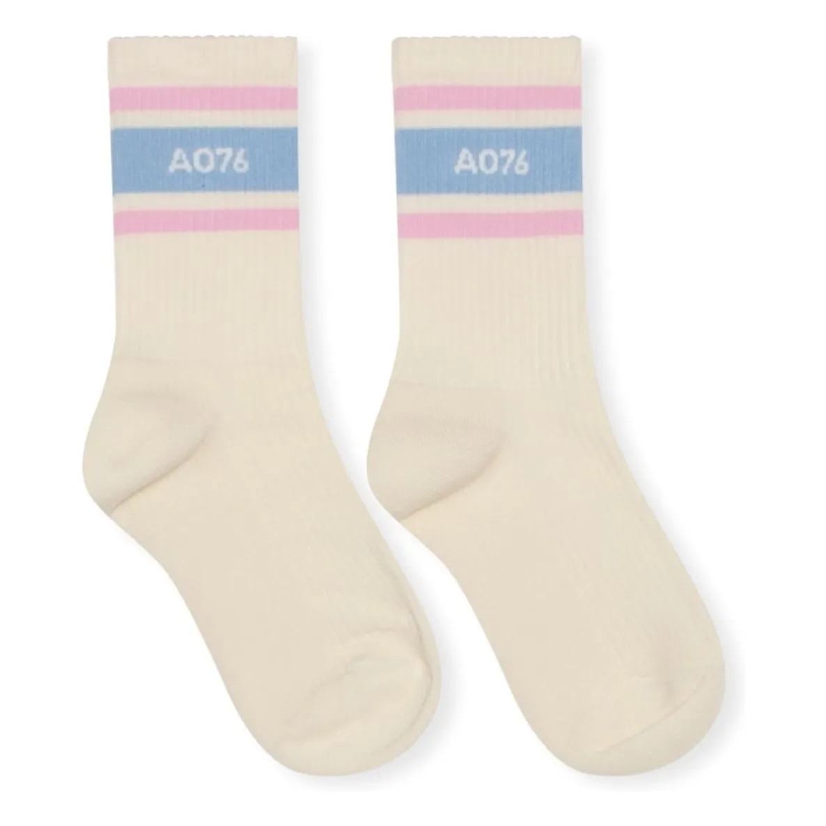 Ao76 Ecru Rune Bands Socks