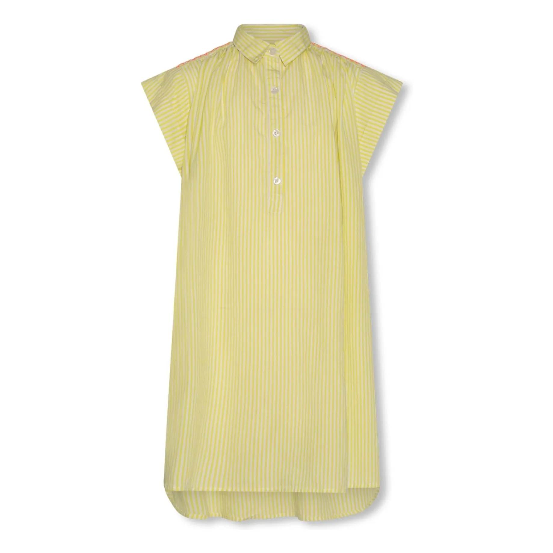 Ao76 Yellow Striped Gem Shirt Dress