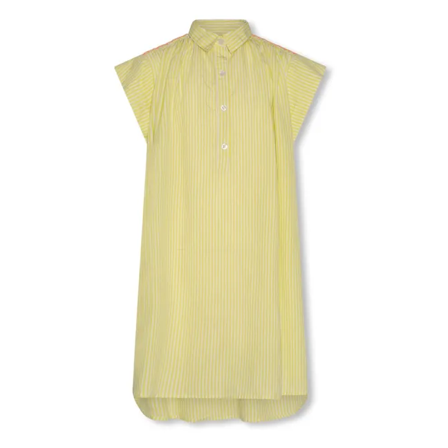 Vestido camisero a rayas | Amarillo