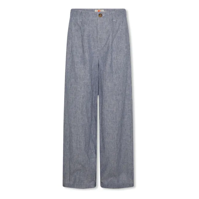 Troy Striped Pants | Blue