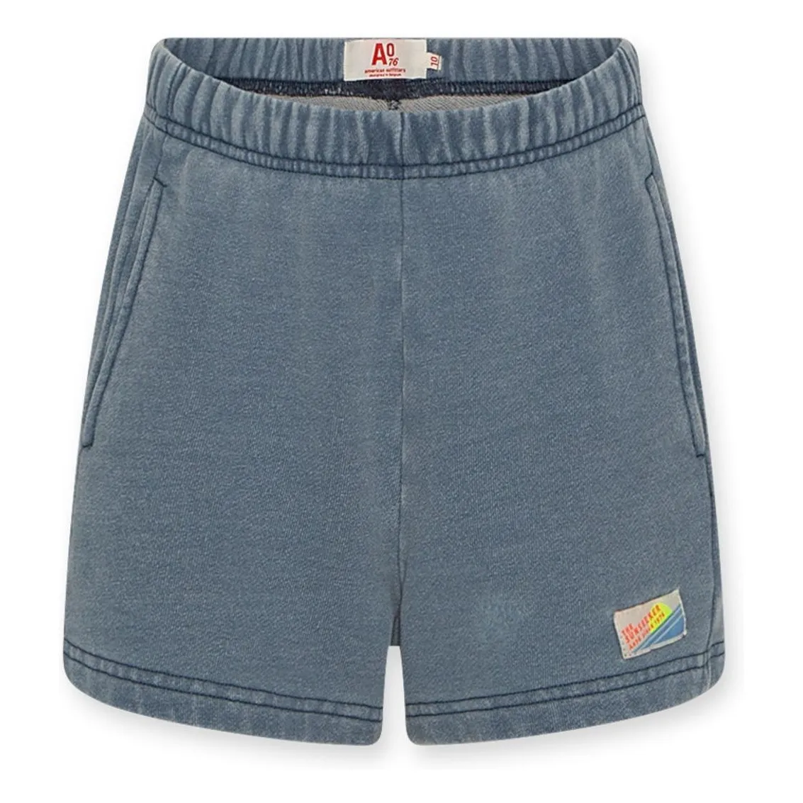 Ao76 Grey Blue Rami Shorts Recycled Cotton