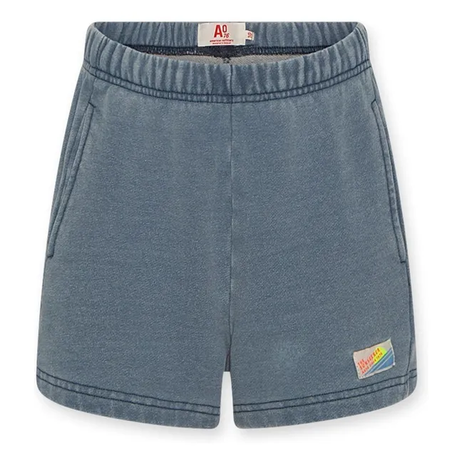 Pantalones cortos Rami de algodón reciclado | Azul Gris