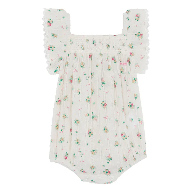 Lalix Bouquets Smocked romper | White