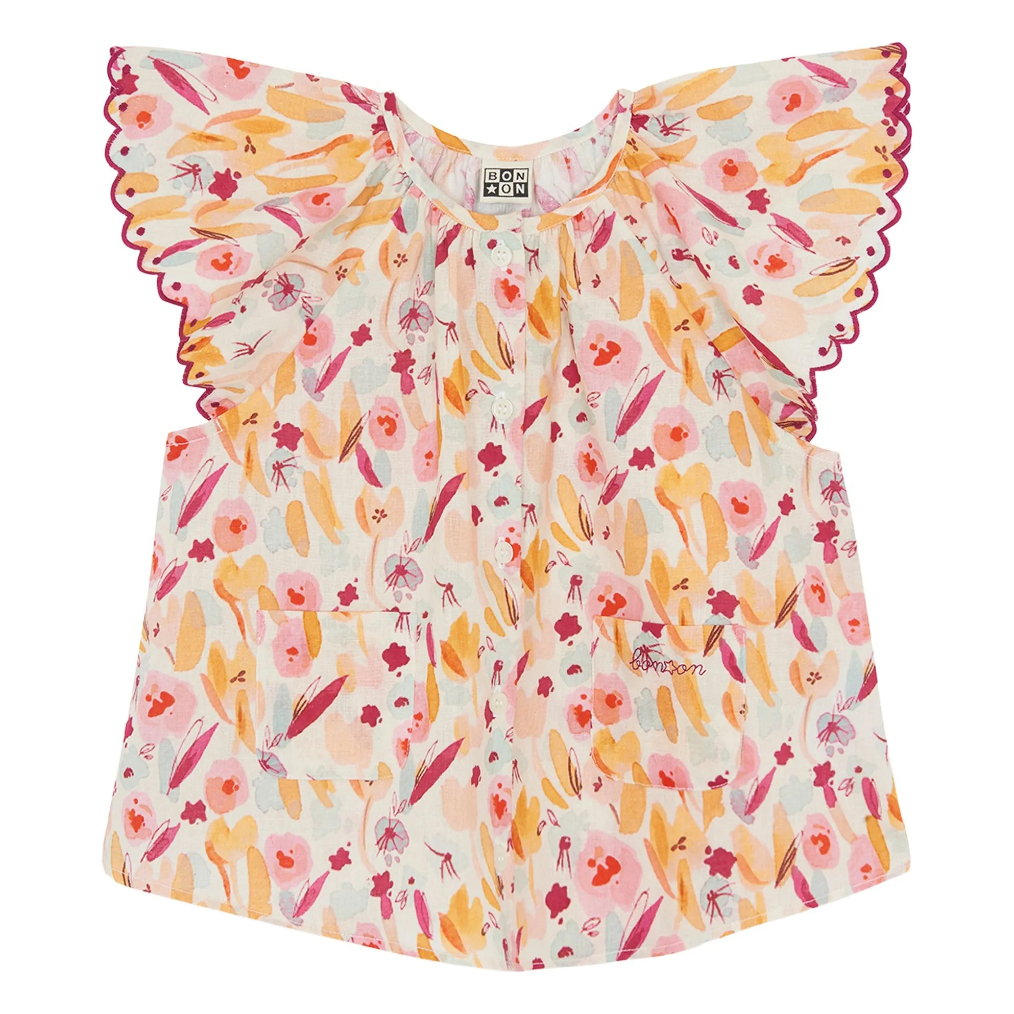 Bonton Ecru Blouse Nuage Fleurie