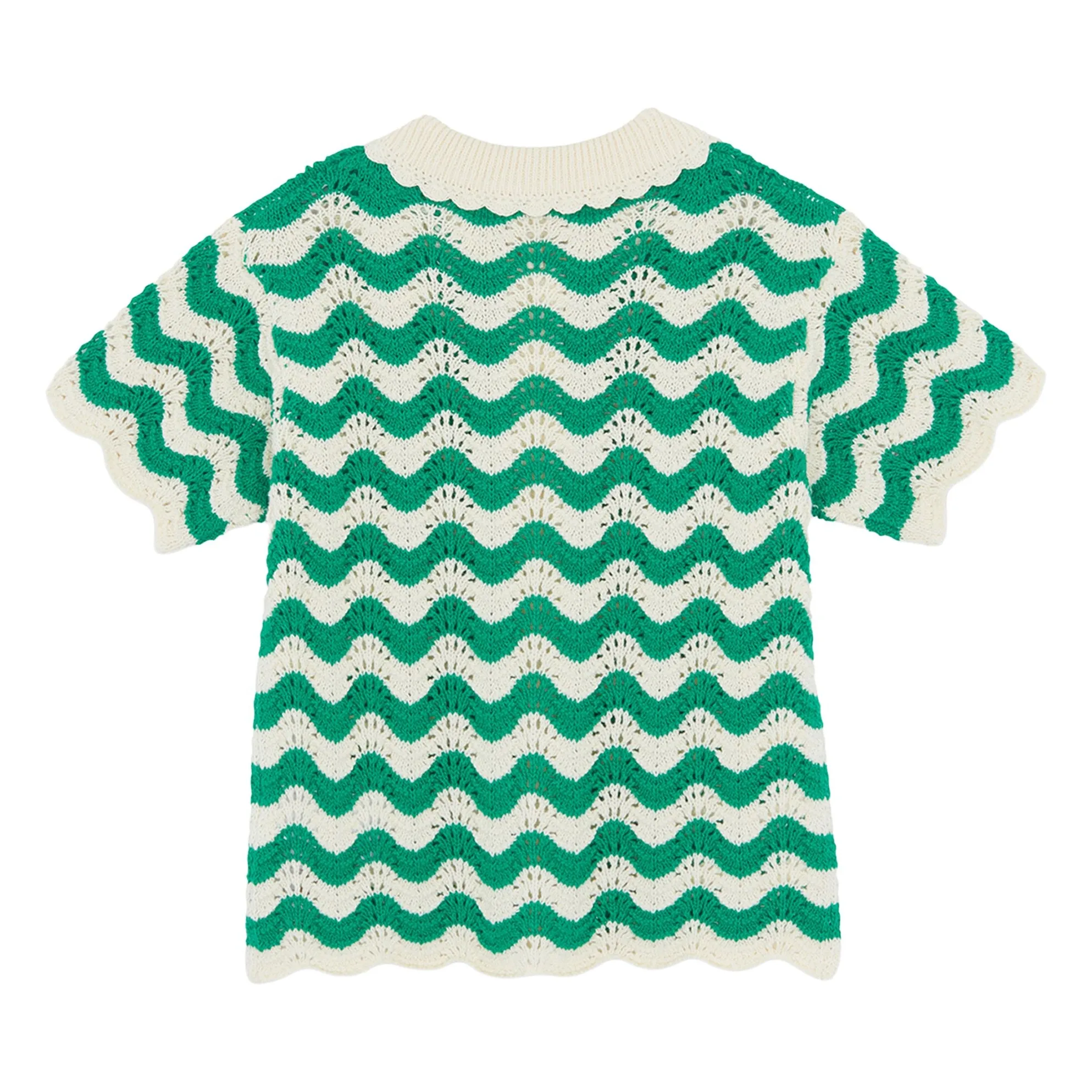 Chemise Crochet Col Claudine Ninon | Vert émeraude- Image produit n°2
