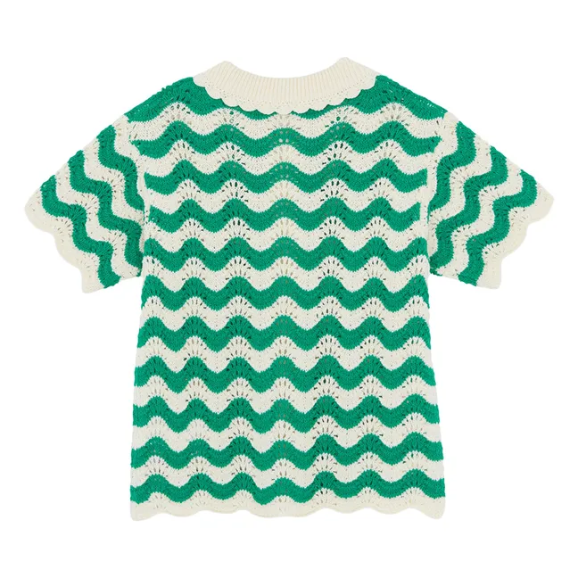 Chemise Crochet Col Claudine Ninon | Vert émeraude