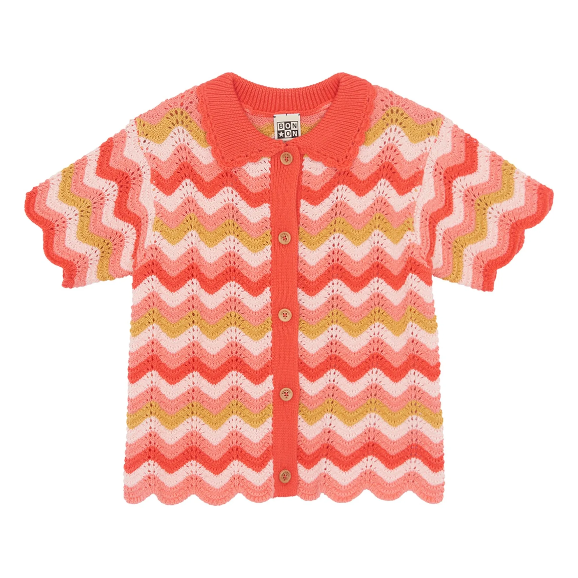 Bonton Coral Ninon Crochet Collar Shirt