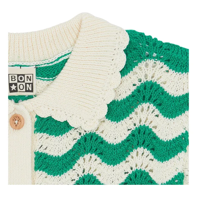 Chemise Crochet Col Claudine Ninon | Vert émeraude