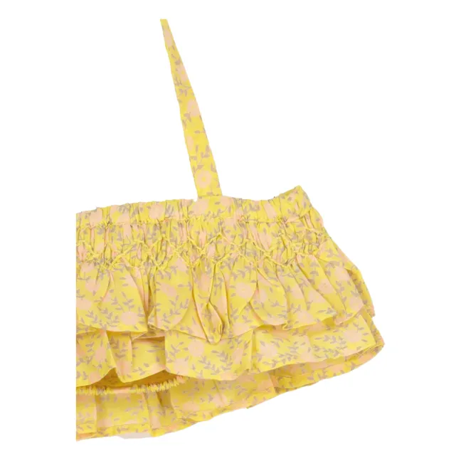 Maillot de Bain 2 Pièces New Wave Fleuri | Jaune