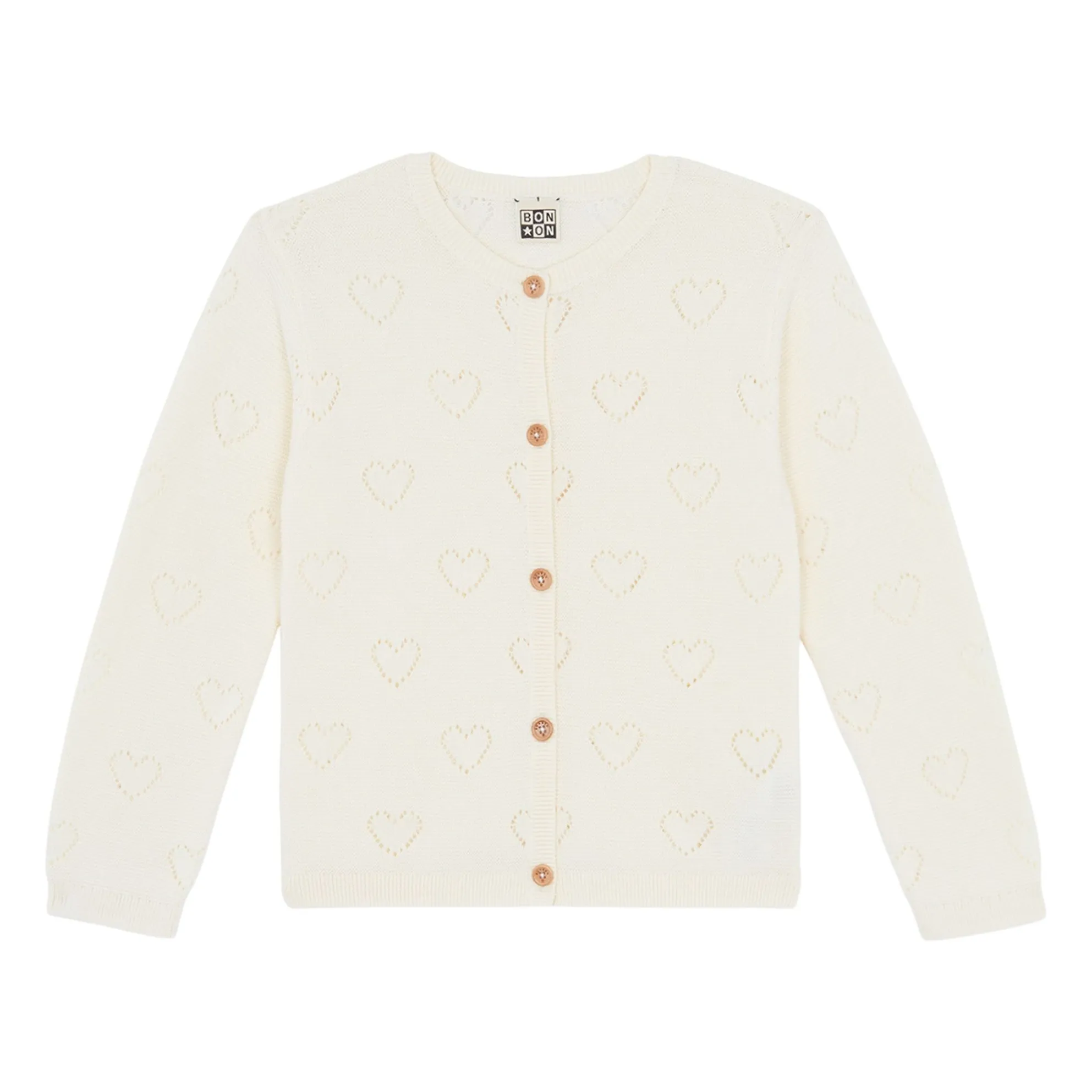 Bonton Ecru Lilou Cœurs Cardigan