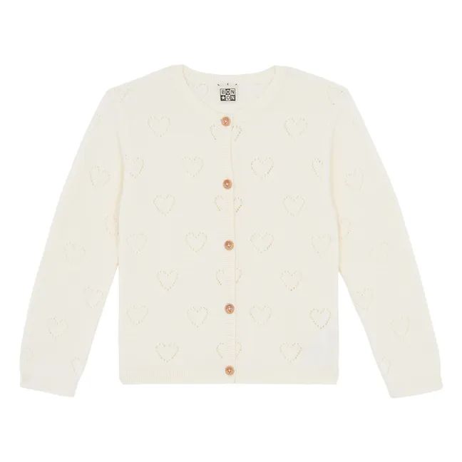 Cardigan Lilou Cœurs | Ecru